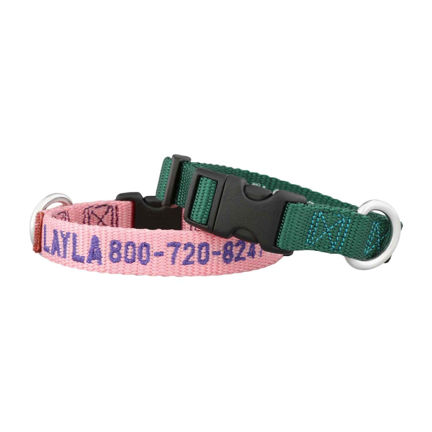 Custom Embroidered Nylon Dog Collar for Small Dogs and Puppies