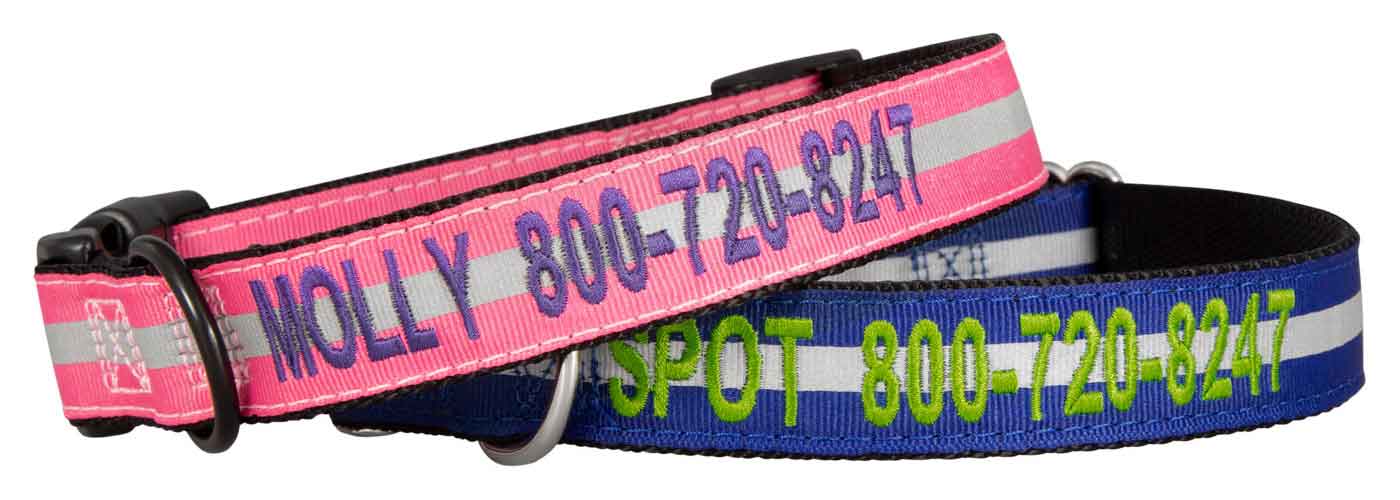 Personalized Reflective Ribbon Nylon Collars