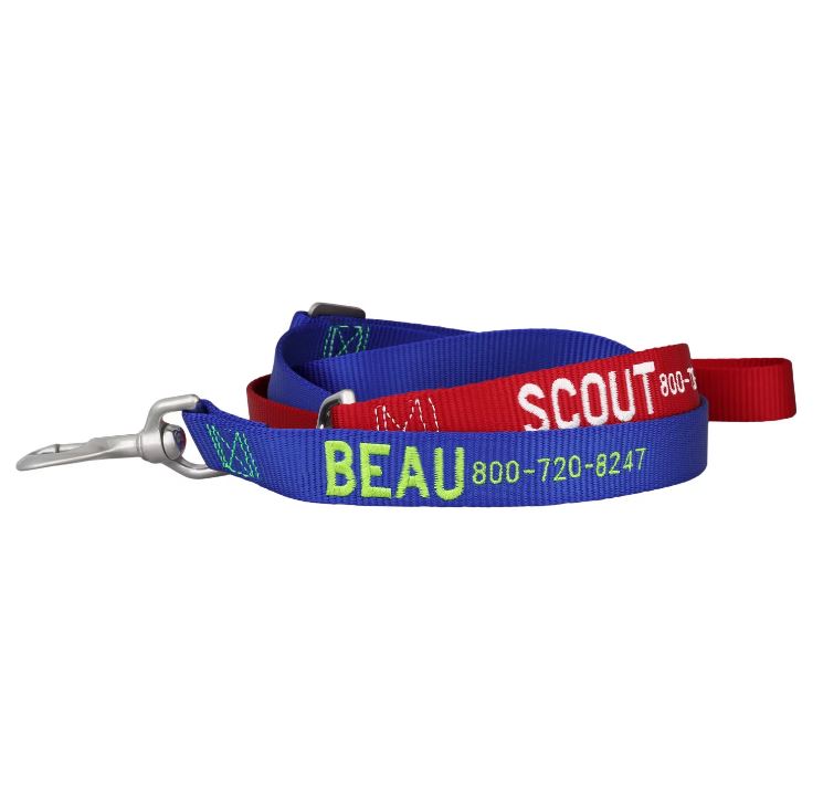 Embroidered nylon leashes