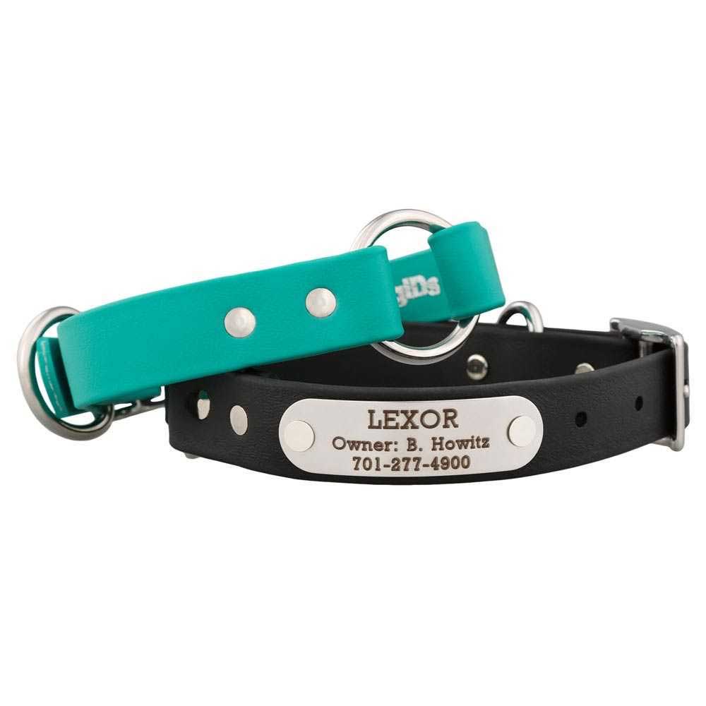 logo-plaque polished pet collar | Prada 